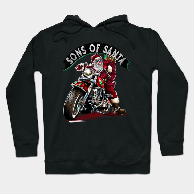 Funny Christmas Gift for Bikers, Sons of Santa Hoodie by norules